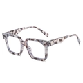 Quadratische Sonnenbrille mit einzigartigem grauem Marmormuster und schickem Rechteck-Design - Normal / Standard (inkl. 13 % MwSt.) Grauer Schildpattrahmen mit weißen Gläsern