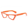 Gafas de ojo de gato con filtro de luz azul y montura naranja brillante vista a 45 grados - Marco Naranja / Lente transparente anti-luz azul