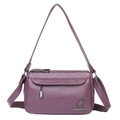 Chic purple faux leather crossbody bag with soft texture and kangaroo metal logo - Purple