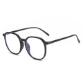 Occhiali anti luce blu TR90 con montatura poligonale grande nera lucida da donna eleganti - Montatura nero lucido