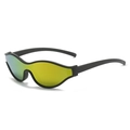Cycling sunglasses with yellow mirrored lenses and matte black streamlined frame - Black Frame Gold Mirror