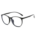 Occhiali rotondi oversize in TR90 nero anti-luce blu con montatura vintage classica - Montatura Nera / Trasparente (Anti-Luce Blu)
