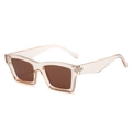 Chic oversized square sunglasses featuring translucent champagne frames and brown lenses - Regular / Standard (Incl. 13% Tax) Champagne Frame / Tea Lenses