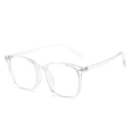 Ultralight transparent TR90 square eyeglass frames with minimalist rivet details - Transparent Frame
