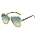Occhiali da sole aviator vintage oversize con montatura verde trasparente e lenti sfumate - Regolare / Montatura Verde Lenti Verde Giallo