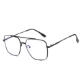 Occhiali classici in metallo nero con doppio ponte e lenti quadrate anti-luce blu - Montatura Nera / Lenti trasparenti