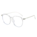 Transparent TR90 oversized round blue light blocking glasses frame with clear finish - Transparent Frame