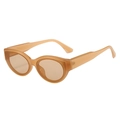 Lunettes de soleil œil de chat rétro avec monture ovale translucide marron clair et verres - Standard / Standard (incl. 13 % TVA) monture marron translucide, verres marron