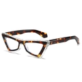 Cat eye blue light blocking glasses in tortoiseshell and silver glitter frames - Leopard Frame Leopard Legs / Anti-Blue Light Clear Lens
