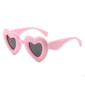 Chic pink heart shaped sunglasses with thick Y2K candy color frame and dark lenses - Regular / Standard (Incl. 13% VAT) Pink Frame with Grey Lenses