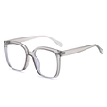 Occhiali con montatura rotonda TR90 grigio trasparente e lenti anti-luce blu - Grigio Trasparente