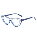 Schicke blaue transluzente TR-Brillenfassung im Cat-Eye-Stil mit Blaulichtfilter - Blau