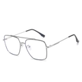 Classic silver metal frames with black rims and clear lenses in pilot style - Black and Silver / Clear Lens