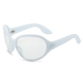 Occhiali bianchi stile Y2K oversize con aste spesse e lenti trasparenti - Bianco / Lente Chiara (Anti-Luce Blu)
