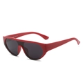 Occhiali da sole monopezzo rosso jelly oversize con lenti grigio scuro da donna - Montatura Rossa Lenti Grigie