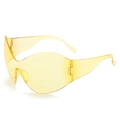 Gafas de sol steampunk Y2K extragrandes con lentes envolventes amarillas translúcidas - Lente Amarilla