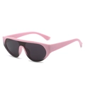 Occhiali da sole oversize rosa montatura jelly con lenti grigio scuro traslucido - Montatura Rosa Lente Grigia