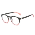 Montatura per occhiali tondi con finitura sfumata nero e rosa per uomo e donna - Montatura Nero Rosa / Lente trasparente anti-luce blu