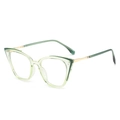Occhiali cat-eye in TR90 verde chiaro traslucido e metallo dorato con accenti verde scuro - Montatura Verde(C0.3)