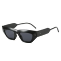 Occhiali anti-luce blu cat-eye neri con eleganti rivetti triangolari in metallo argentato - Montatura Nera Lenti Grigie