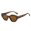 Occhiali da sole cat-eye classici con montatura tartarugata marrone e lenti colorate - Montatura Leopardata Lente Marrone