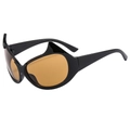 Gafas de sol ojo de gato negras con lentes naranjas y montura de cuernos de diablo - Montura Negra Lentes de Té