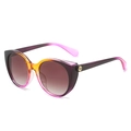 Occhiali da sole cat eye con montatura sfumata viola e arancione e lenti marroni - Montatura Tè Rosa Lenti Doppio Tè