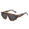 Oversized tortoise shell sunglasses with gold metal trim and dark grey UV lenses - Regular / Regular (Incl. 13% VAT) Leopard Print Frame Dark Green Lenses