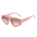 Oversized retro sunglasses in light pink with gold top bar and gradient brown lenses - Regular / Standard (Incl. 13% VAT) Pink Frame Tea Pink Lenses