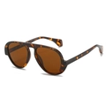 Classic tortoiseshell aviator sunglasses with brown lenses and thick frames - Leopard Frame Brown Lens