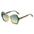 Gafas de sol mariposa de gran tamaño con montura tricolor y lentes degradadas en blanco - Montura Verde Amarilla Lentes Verde Amarilla