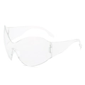 Futuristic Y2K oversized rimless sunglasses with transparent frames and metal hinges - Full Clear
