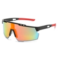 Occhiali da sole sportivi neri e rossi con lenti colorate per ciclismo e attività outdoor - Montatura Nera Specchio Rosso