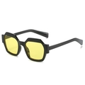 Lunettes de soleil géométriques noires avec verres jaunes pour un style mode audacieux - Standard / Monture Noire Verres Jaunes