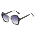 Gafas de sol cuadradas oversize con montura negra brillante y lentes degradadas moradas - Montura Gris Negro Lentes Grises Dobles