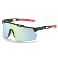 Occhiali sportivi ciclismo con montatura nera e lenti polarizzate sfumate blu-verde - Montatura Nera Specchio Oro