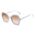 Gafas de sol oversize de moda con montura blanca y cristales degradados de marrón a rosa - Montura Blanca Lentes de Té Rosa