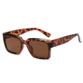 Retro vierkante zonnebril met schildpadmontuur en bruine glazen in een klassieke stijl - Luipaard Frame Bruine Lens
