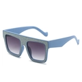 Oversized vierkante zonnebril met lichtblauw montuur en paarse gradiënt glazen - Normaal / Blauw Frame Gradiënt Grijze Glazen