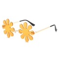 Rimless daisy flower shaped sunglasses with orange yellow lenses and gold metal frame - Regular / Standard Gold Frame Yellow Lenses (Incl. 13% VAT)