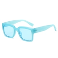 Retro vierkante zonnebril met lichtblauw doorschijnend montuur in Y2K-stijl - Blauw Frame / Blauwe Lenzen