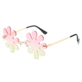 Frameless flower sunglasses with pink to yellow gradient lenses and gold metal frame - Regular / Regular Gold Frame Pink & Yellow Lenses