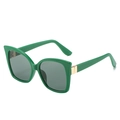 Cat eye sunglasses with emerald green frame and grey lenses for women - Green Frame Grey Lens