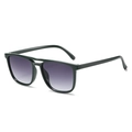 Vintage flat top square sunglasses with green frames and purple gradient lenses - Dark Green Frame Purple Gradient Lens
