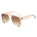 Champagne pilot sunglasses with gradient lenses and gold metal double bridge design - Champagne Frame Double Tea Lens