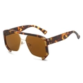 Punk oversized tortoiseshell sunglasses with brown lenses and golden metal bridge - Regular / Regular (Incl. 13% VAT) Leopard Frame All Tea Lenses