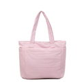 Grande borsa tote rosa trapuntata in nylon per il pendolarismo quotidiano e lo stile casual - Rosa