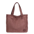 Grote bruine suède tote bag met minimalistisch logo en dubbele schouderbanden - Bruin