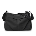 Black waterproof nylon crossbody bag with adjustable strap and multiple zip compartments - Classic Black