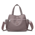 Modische mauve-violette Nylon-Multilayer-Handtasche mit großer Kapazität für Damen - Lila